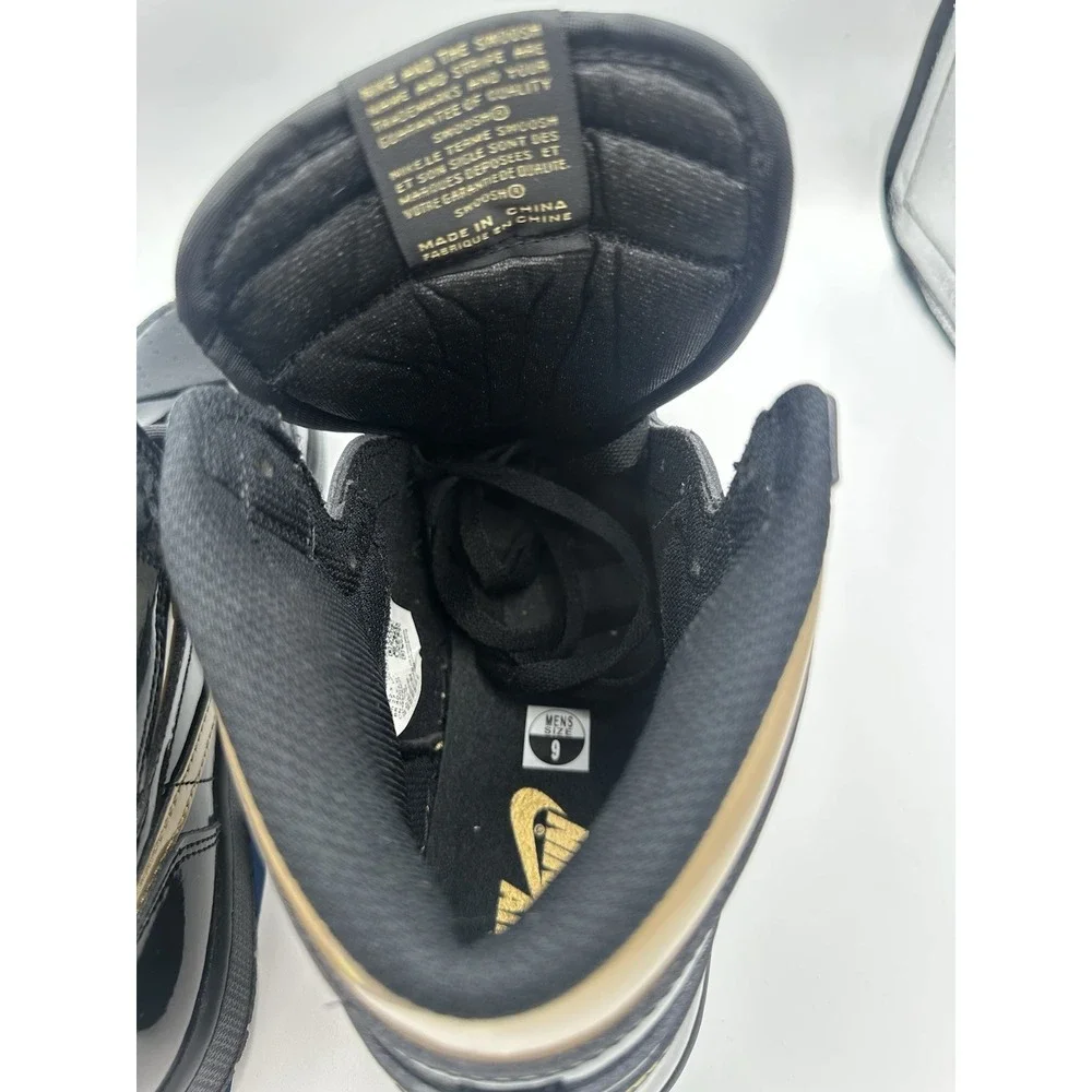 Nike Air Jordan 1 Retro High OG Black Gold Patent Men's Sneakers Size 9 2020